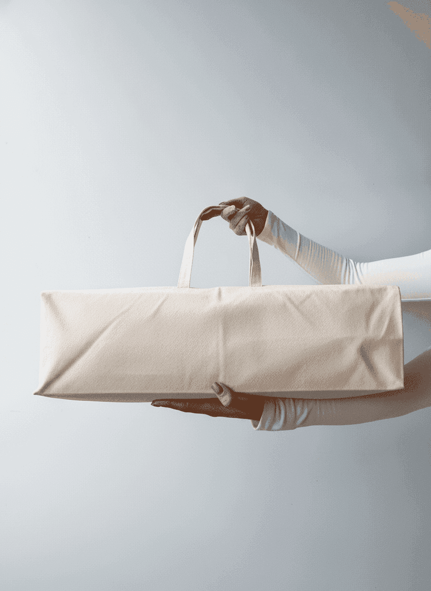 Natural Cotton Twill Tote Bag with Fabric Handles