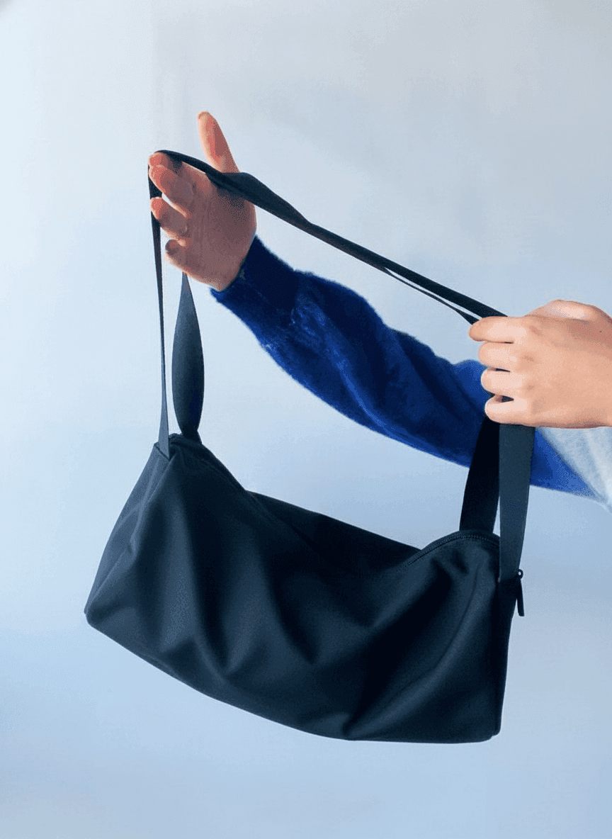 Convertible Cotton Tote Backpack Black