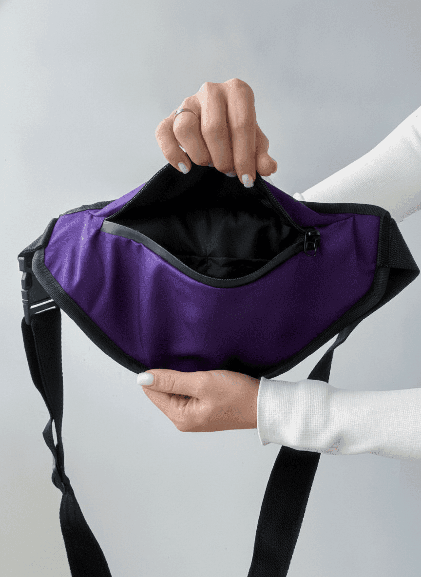 Purple Fanny Pack with Zipper Pocket