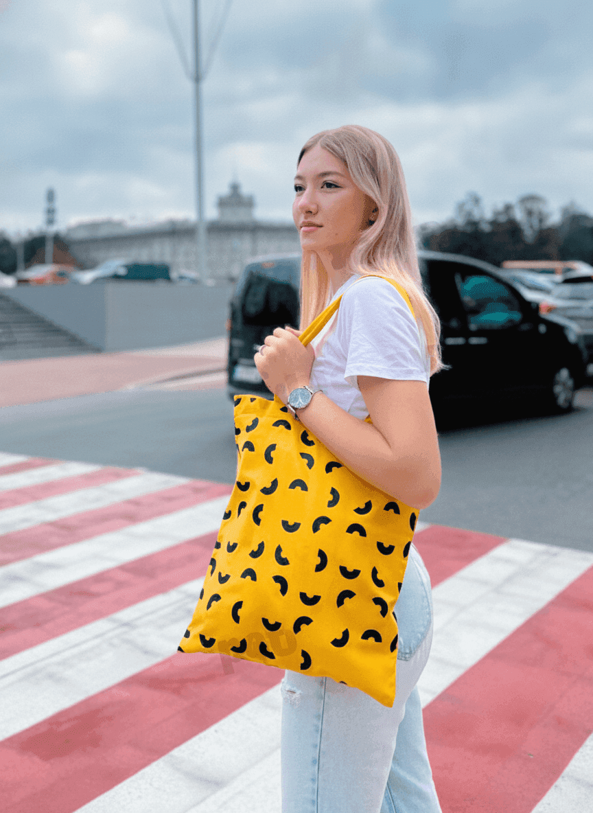Yellow Calico Tote Bag