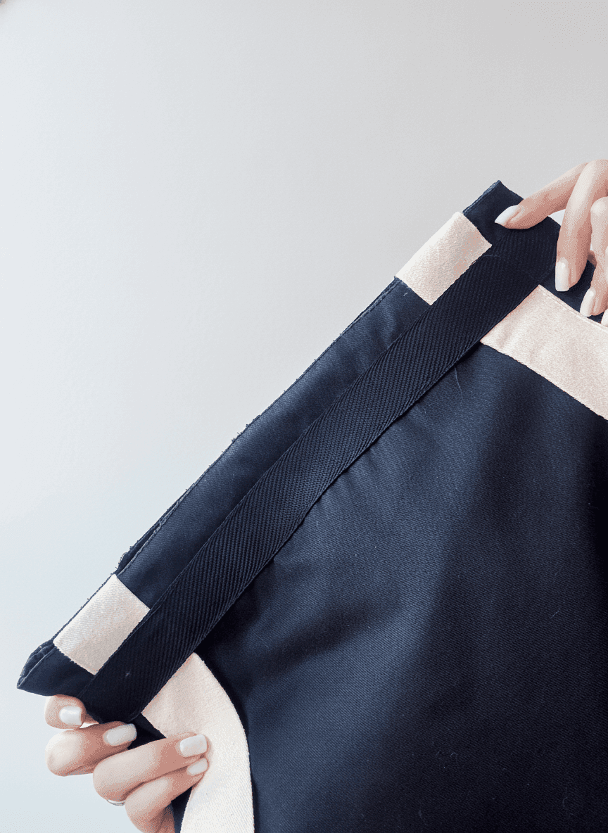 Black Canvas Mini Backpack with Light Straps
