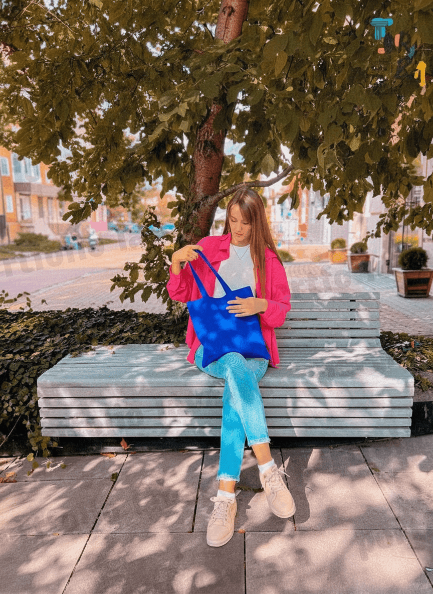 Heavyweight Cotton Tote Bag Electric Blue