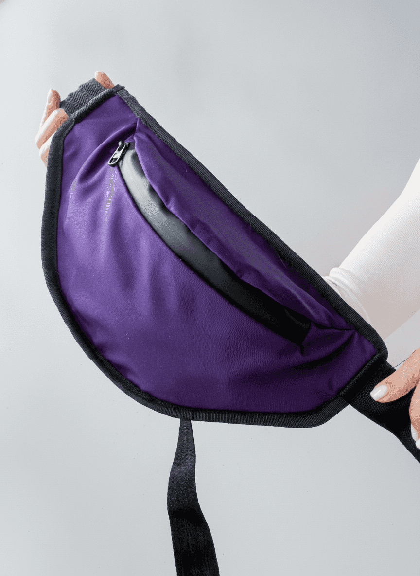 Purple Fanny Pack with Zipper Pocket