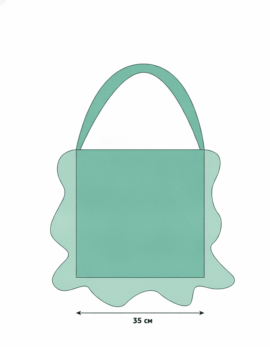 Green Raincoat Fabric Bag with Clear Ruffles
