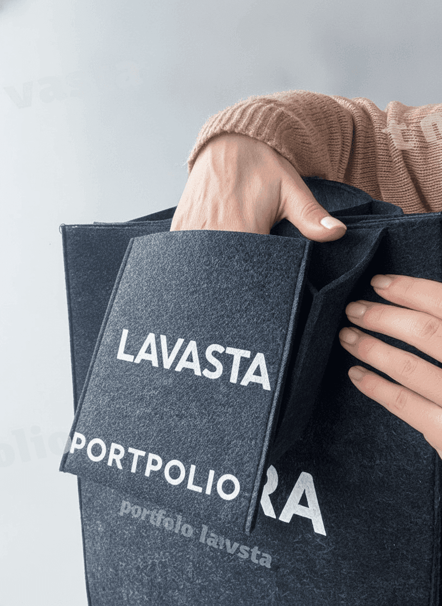 Durable Black Felt Tote Bag