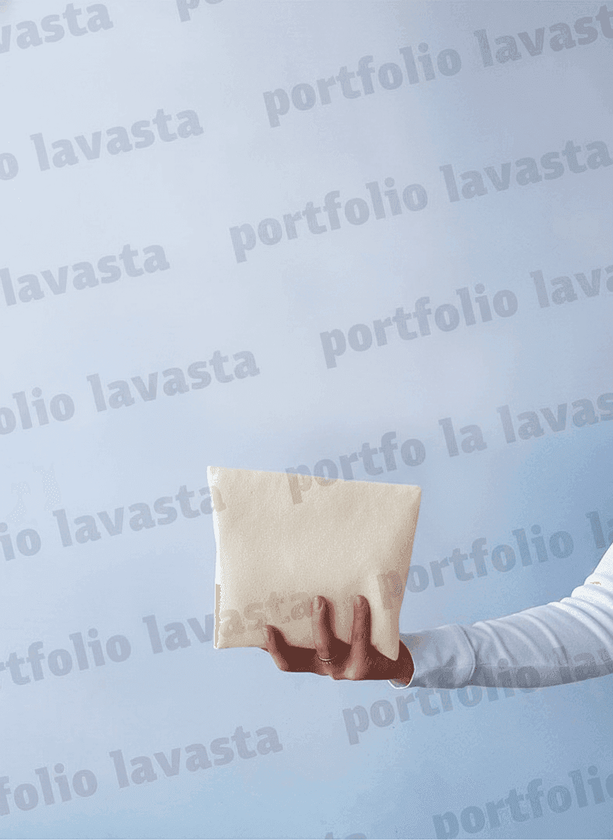 Light Beige Natural Fabric Pouch
