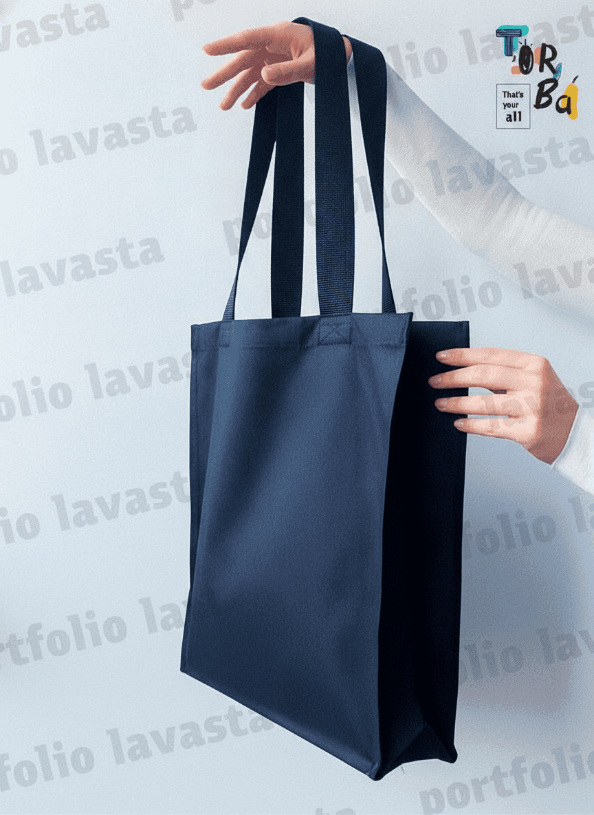 Dark Gray Cotton Tote Bag