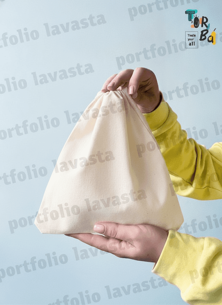 Beige Calico Pouch