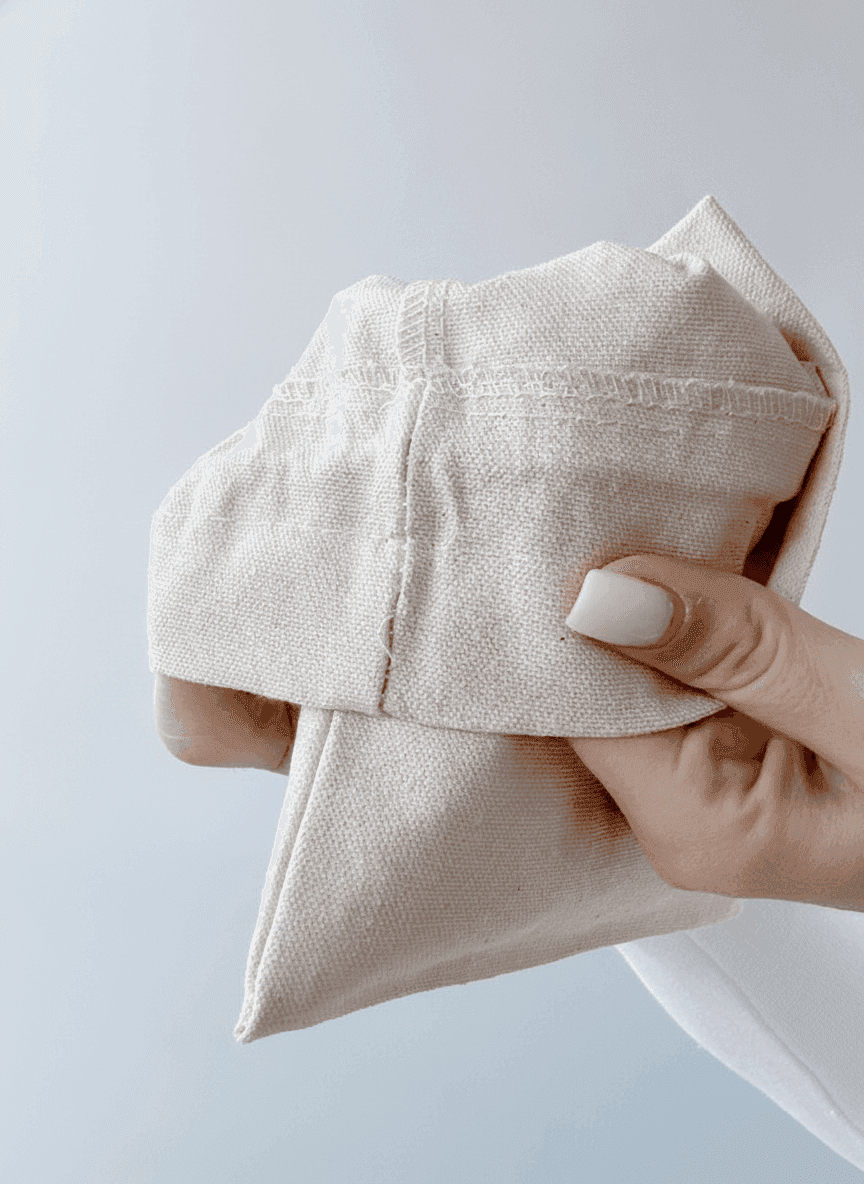 Eco Natural Fabric Zippered Cosmetic Bag
