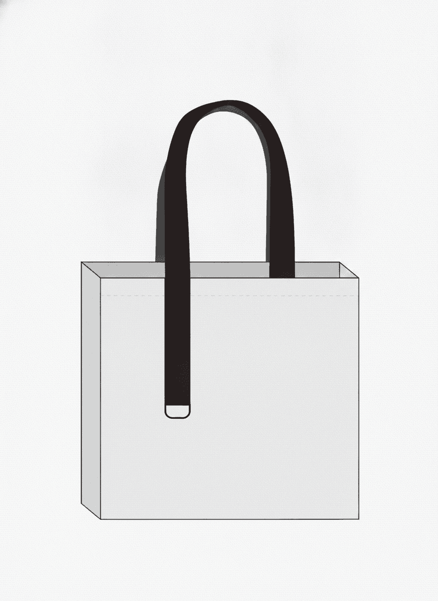 Structured Tote Bag with Ribbon Trim
