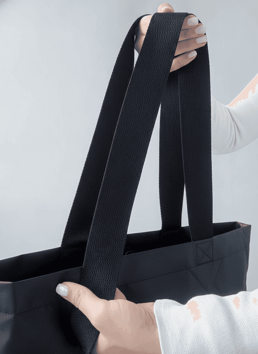Black Water-Repellent Tote Bag