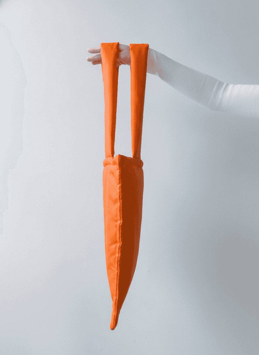 Orange tote bag, water-repellent raincoat fabric