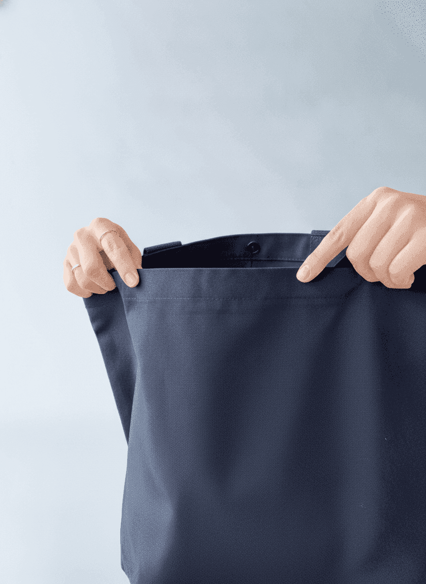 Flat Cotton Twill Tote with Black Handles
