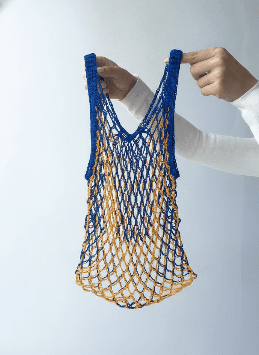 Synthetic Cord Mesh Shopping Bag
