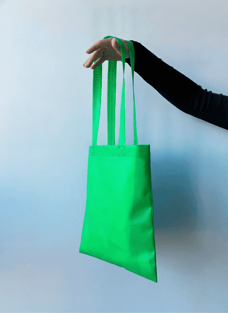 Green spunbond tote bag