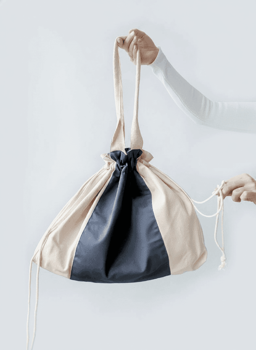 Two-Tone Twill Drawstring Bag