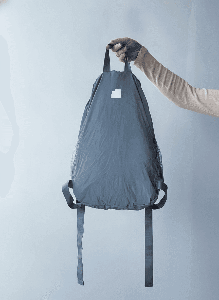 Reflective Fabric Backpack with Mesh Pocket