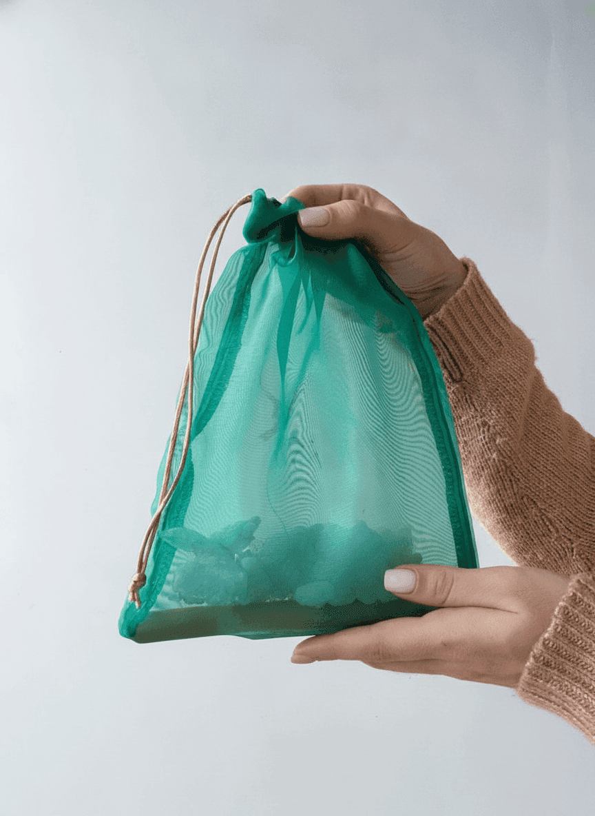 Clear Mesh Drawstring Makeup Pouch
