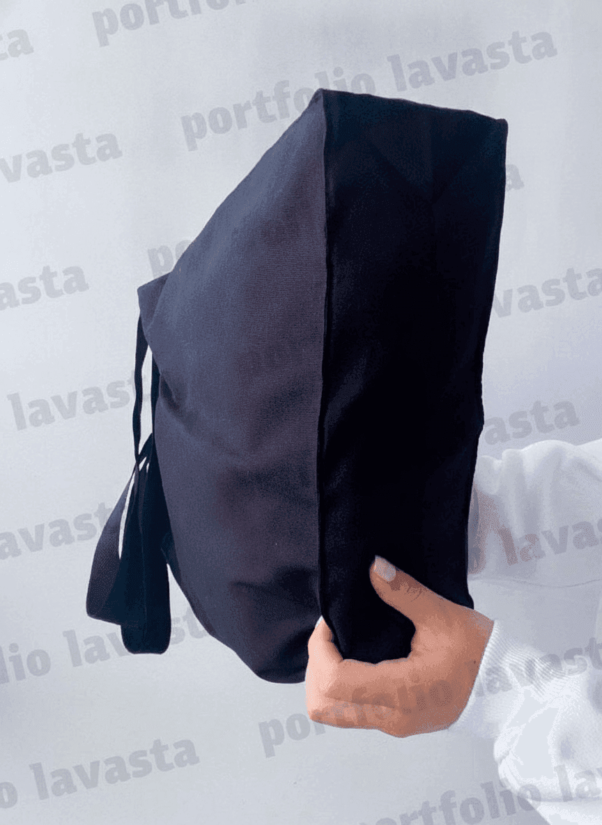 Roomy Black Calico Tote Bag