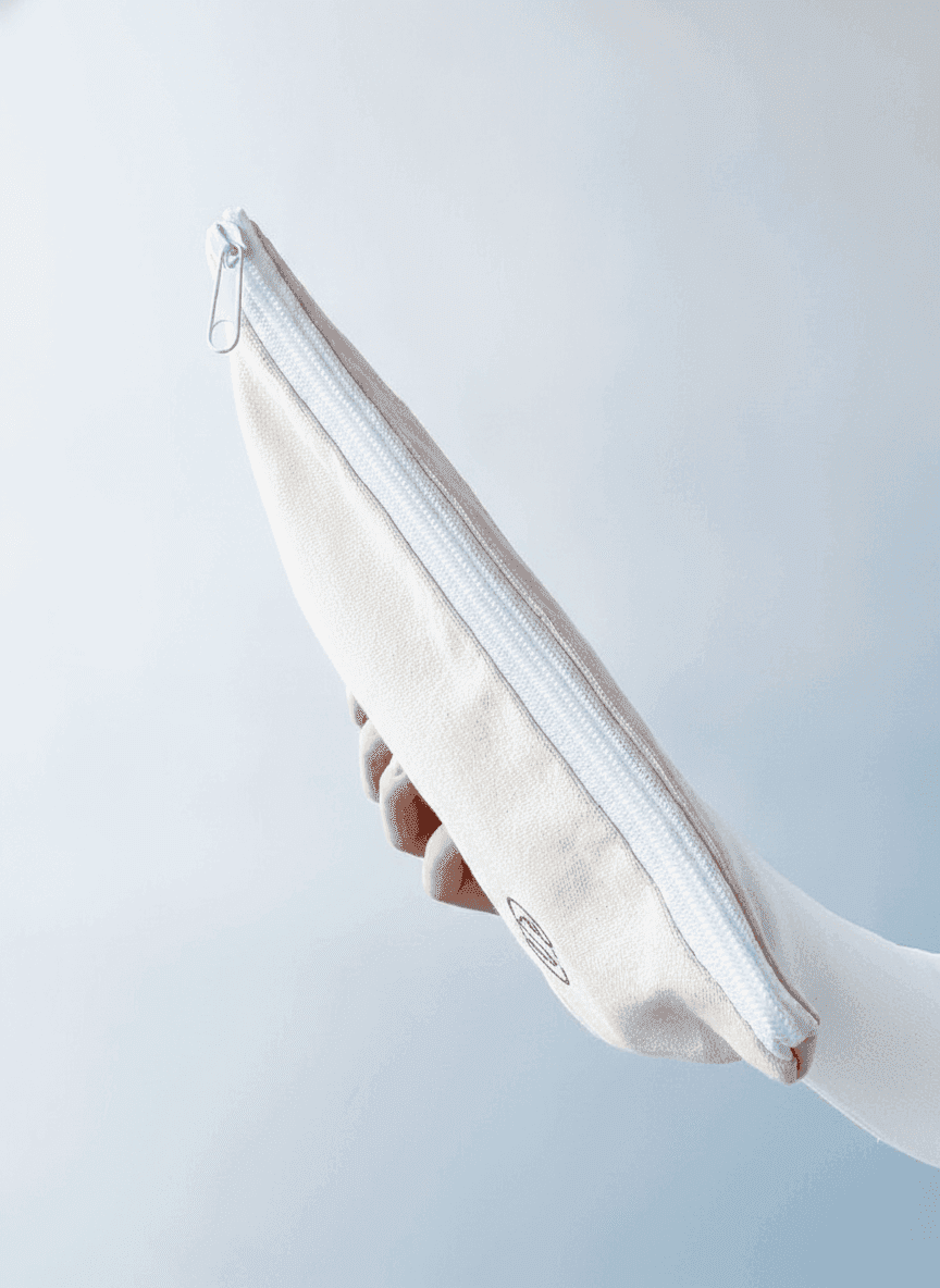 Eco Natural Fabric Zippered Cosmetic Bag