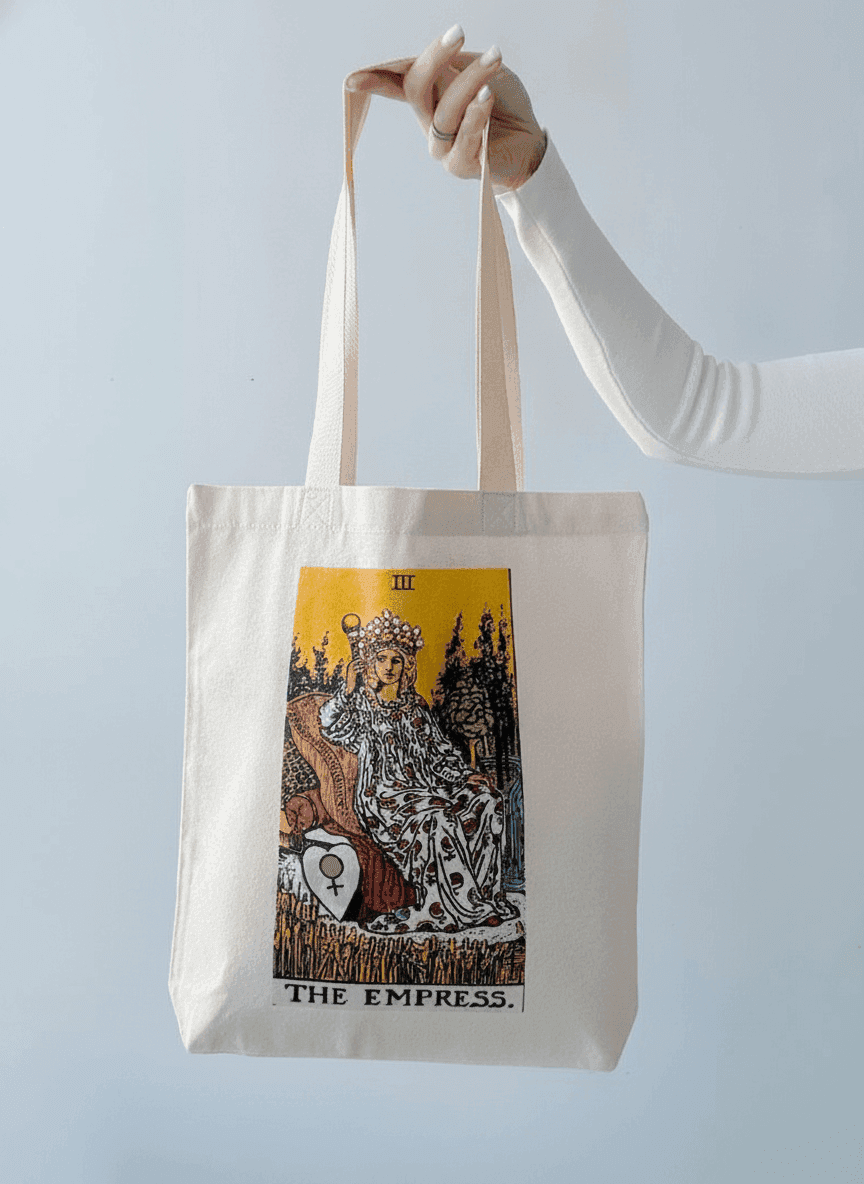 Natural Fabric Tote Bag with Flat Bottom