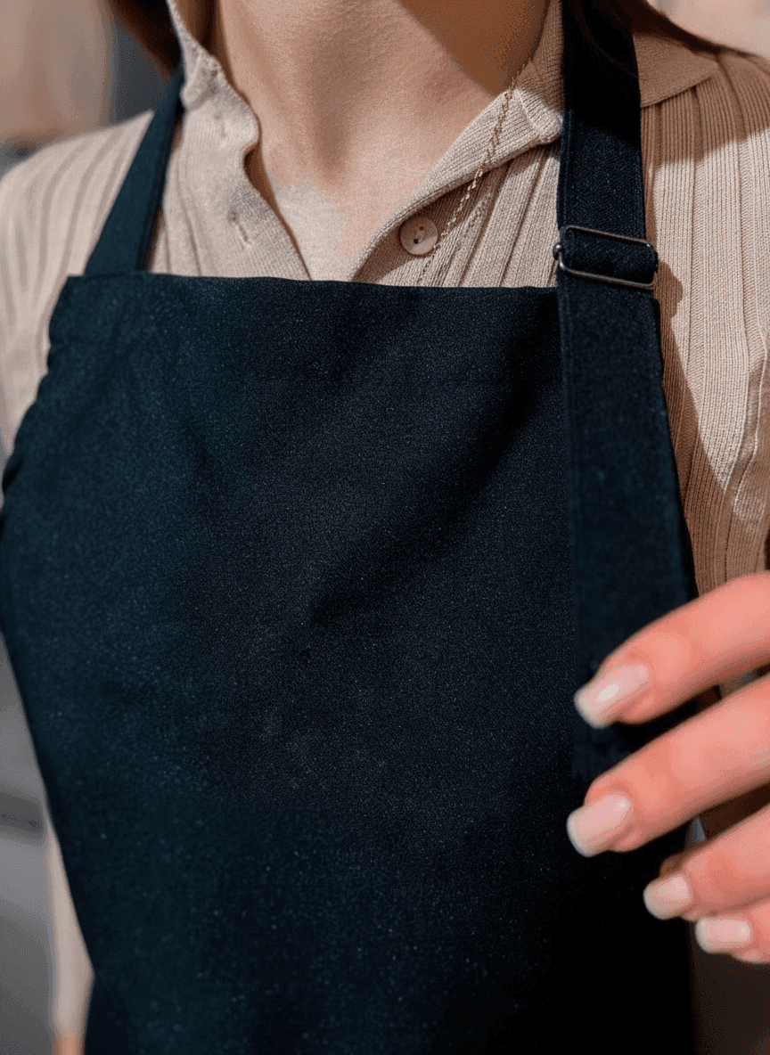 Black Gabardine Apron