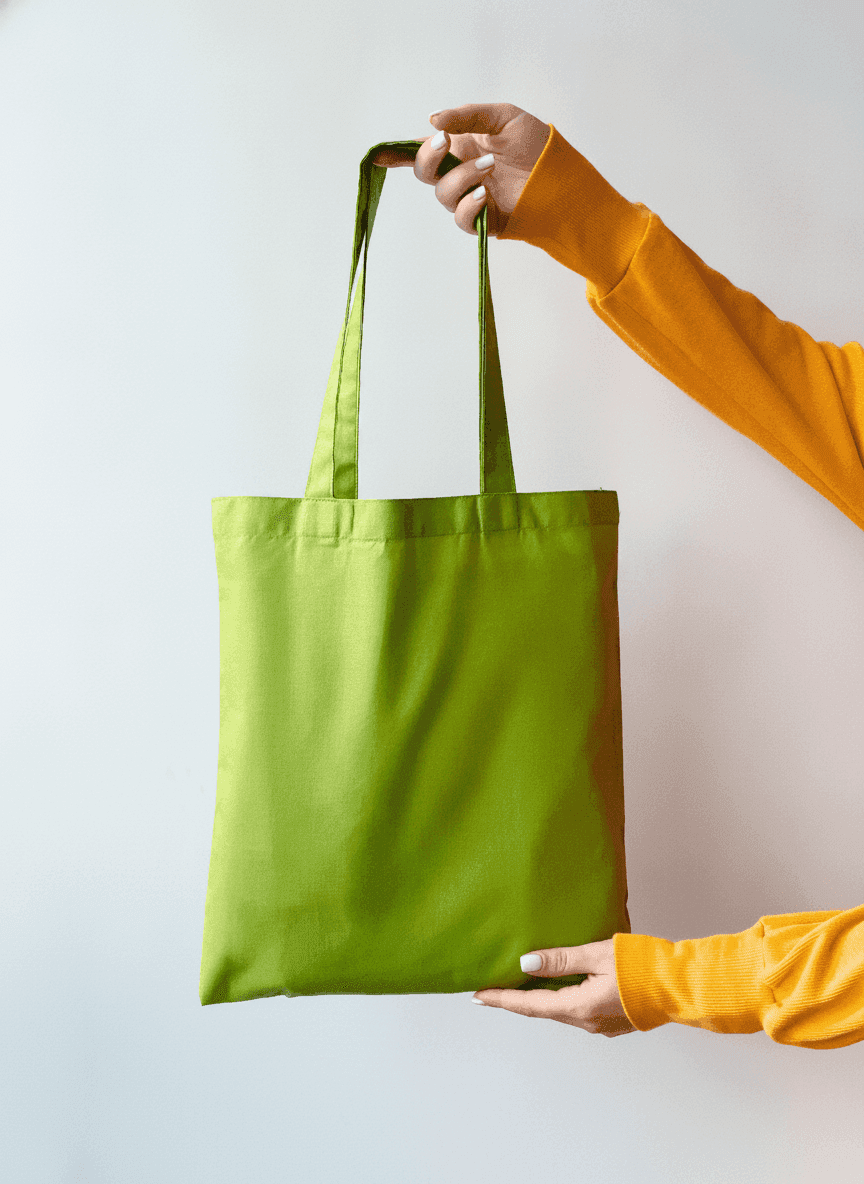 Thin Cotton Tote Bag Green Apple
