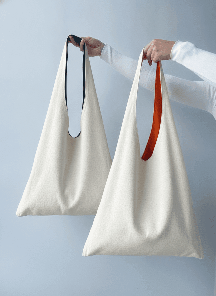 Heavy Cotton Twill Tote Bag with Long Strap