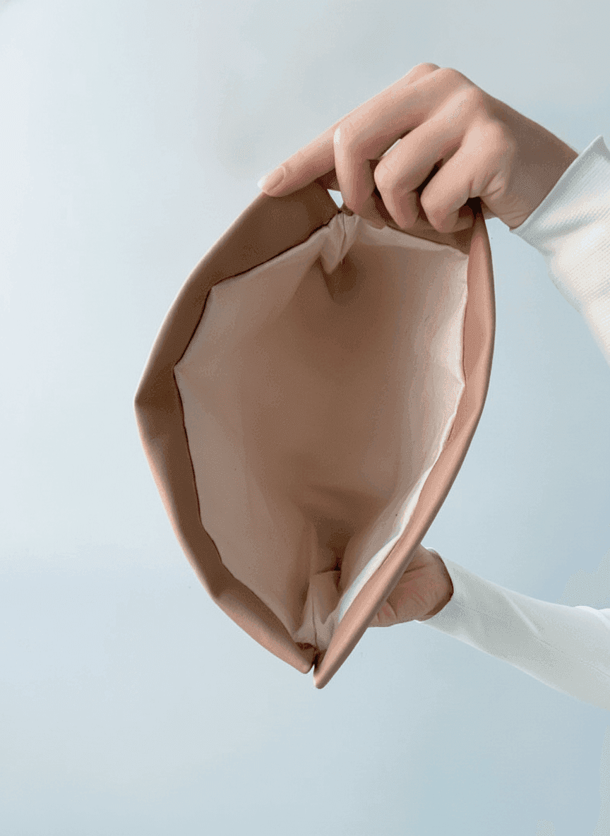 Light Brown Vegan Leather Pouch