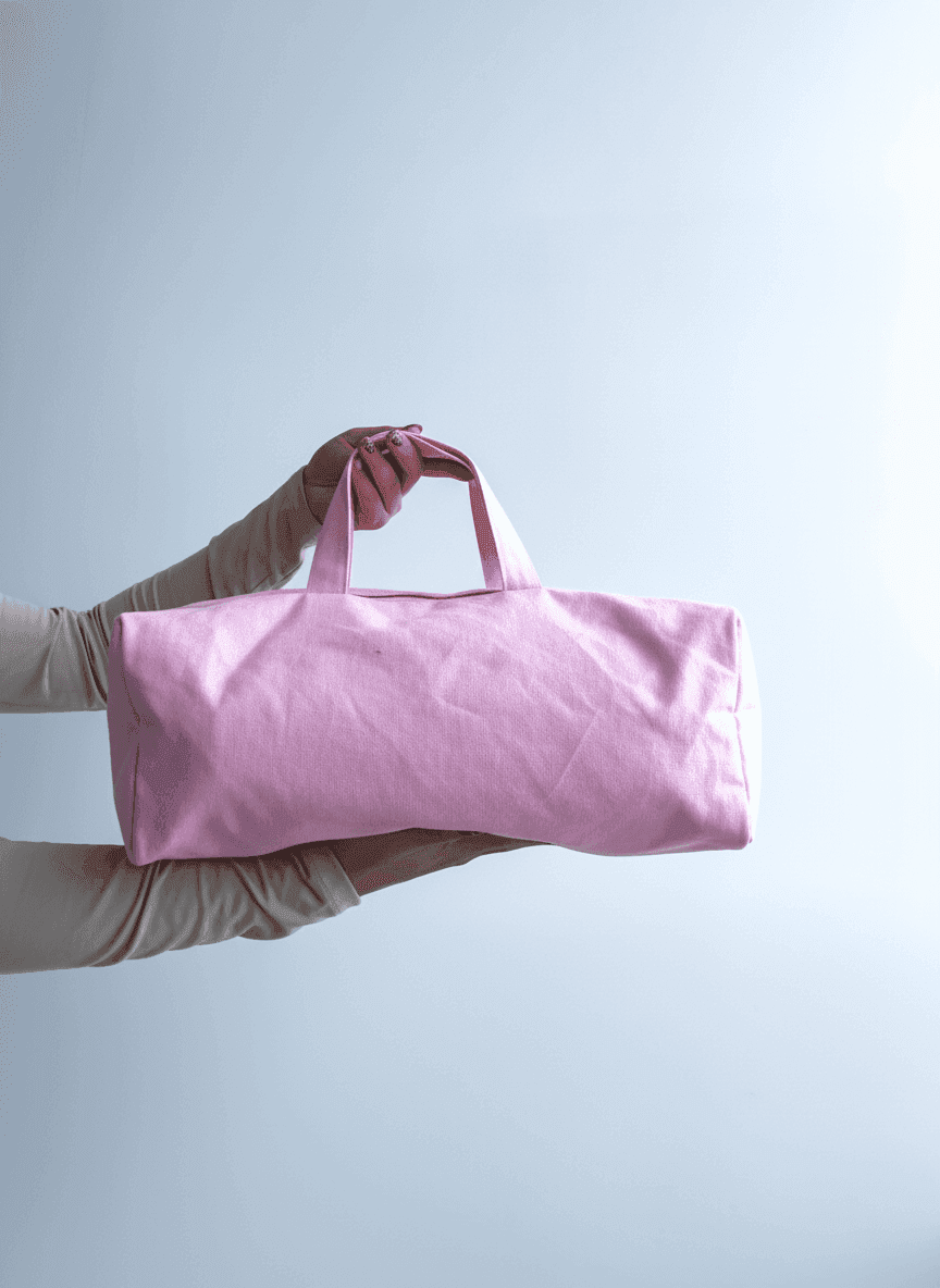 Шопер из канваса с ручками в тон для покупок