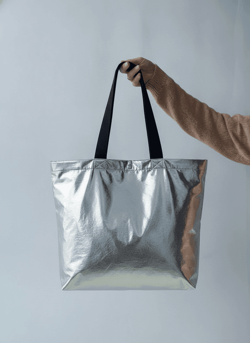 Silver Metallic Eco-Friendly Tote Bag