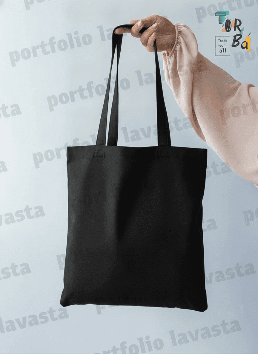 Black Twill Tote Bag