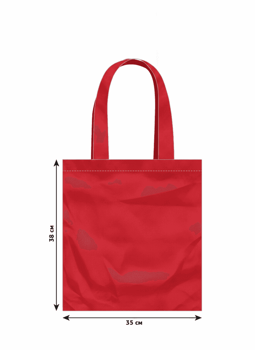 Red sturdy cotton tote bag