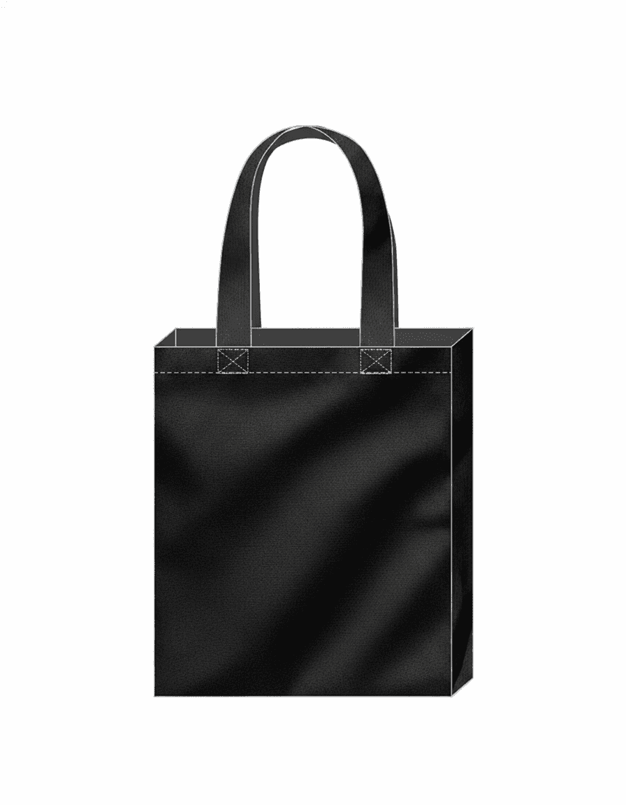 Black Expandable Natural Fabric Tote Bag
