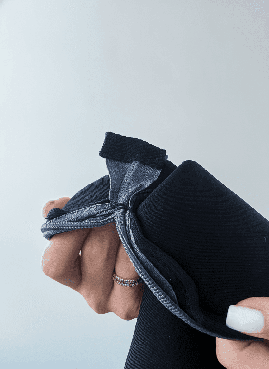 Black Soft Neoprene Cosmetic Pouch