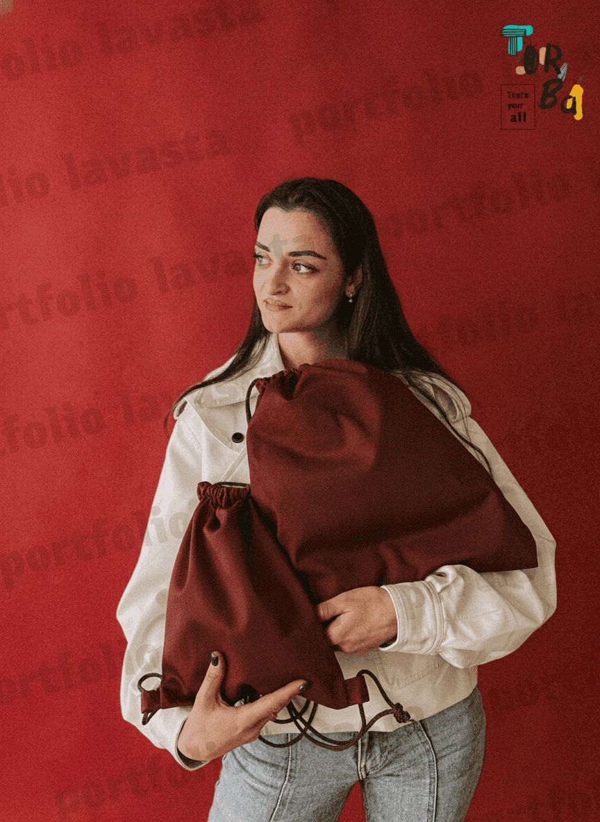 Burgundy Heavyweight Cotton Pouch