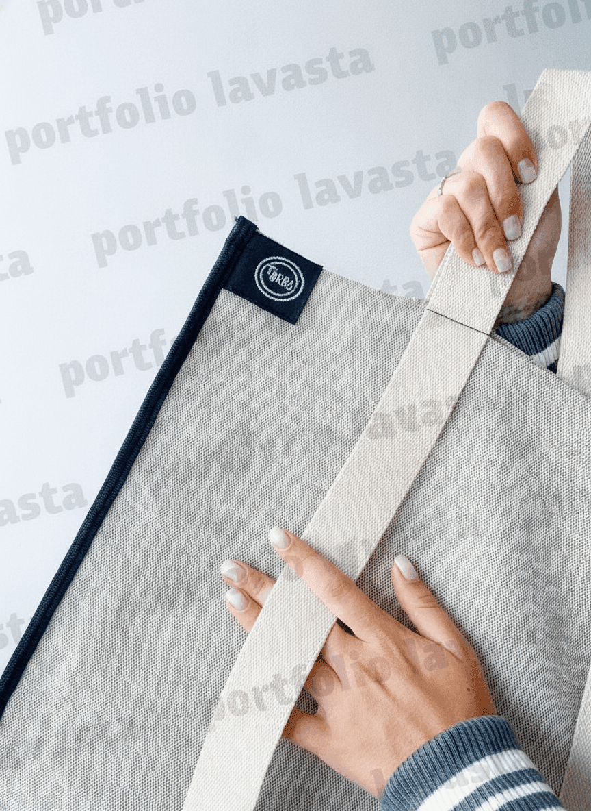 Canvas Tote Bag with Long Handles
