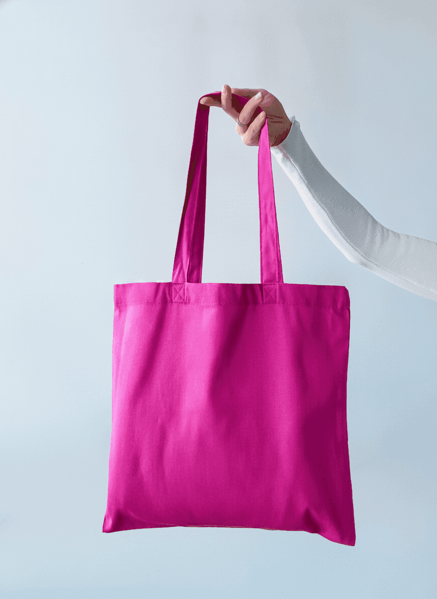 Pink Semi-Panama Fabric Tote Bag