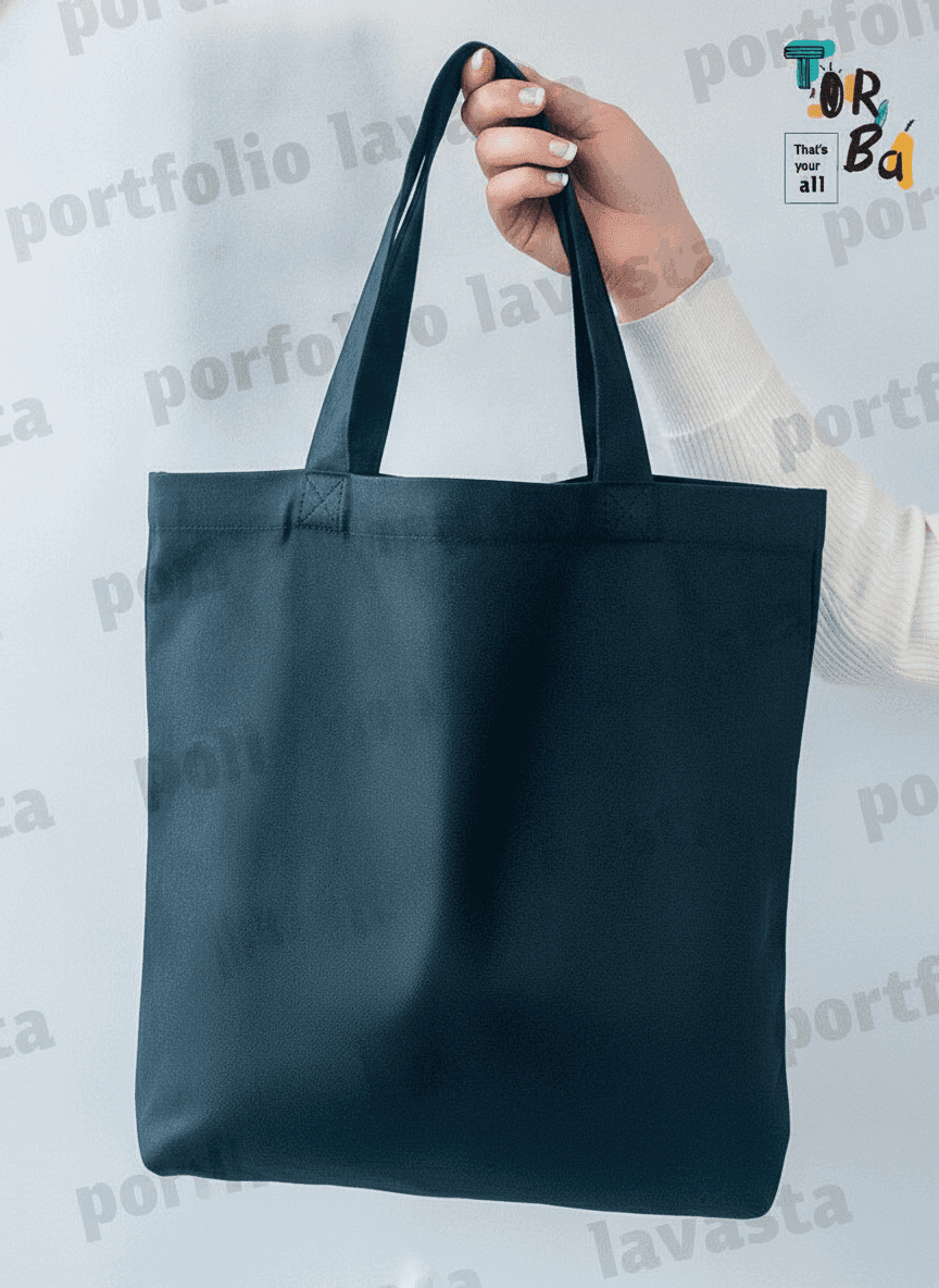 Black Twill Tote Bag
