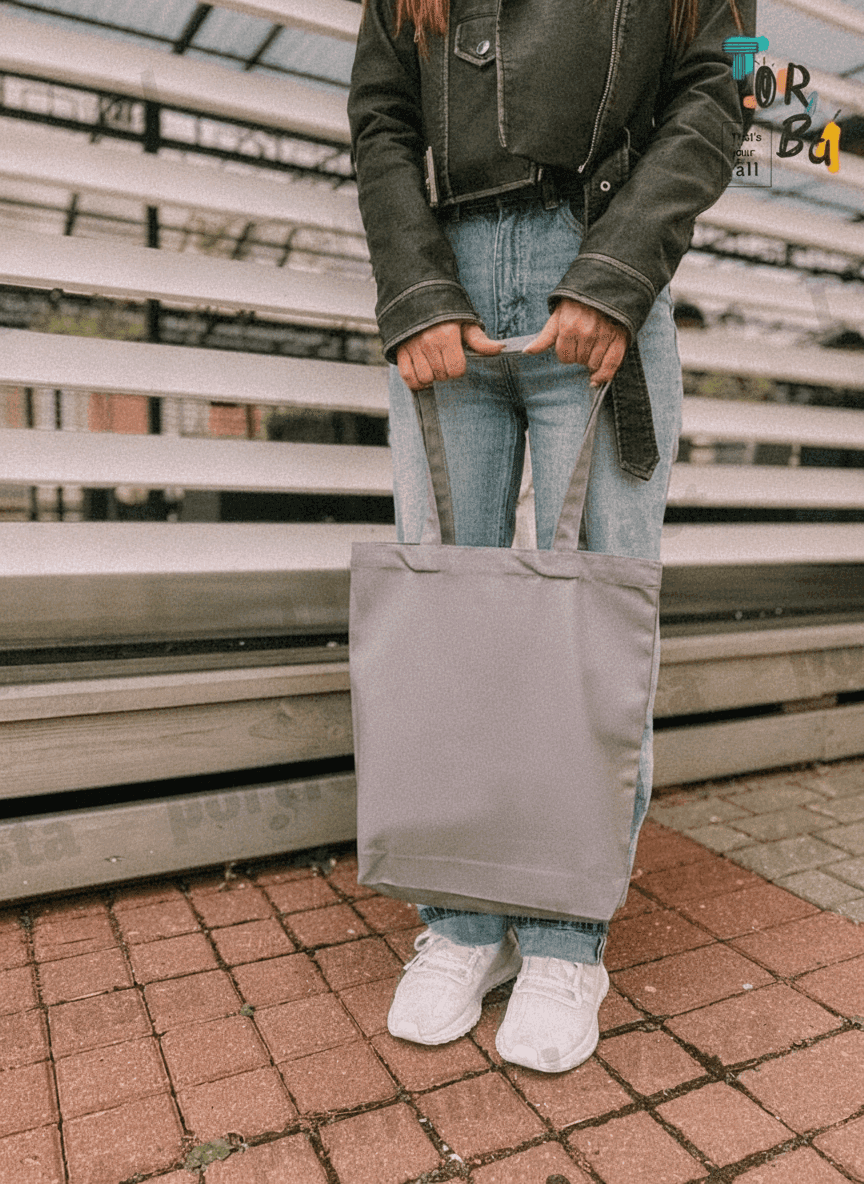 Gray Heavy Cotton Tote Bag