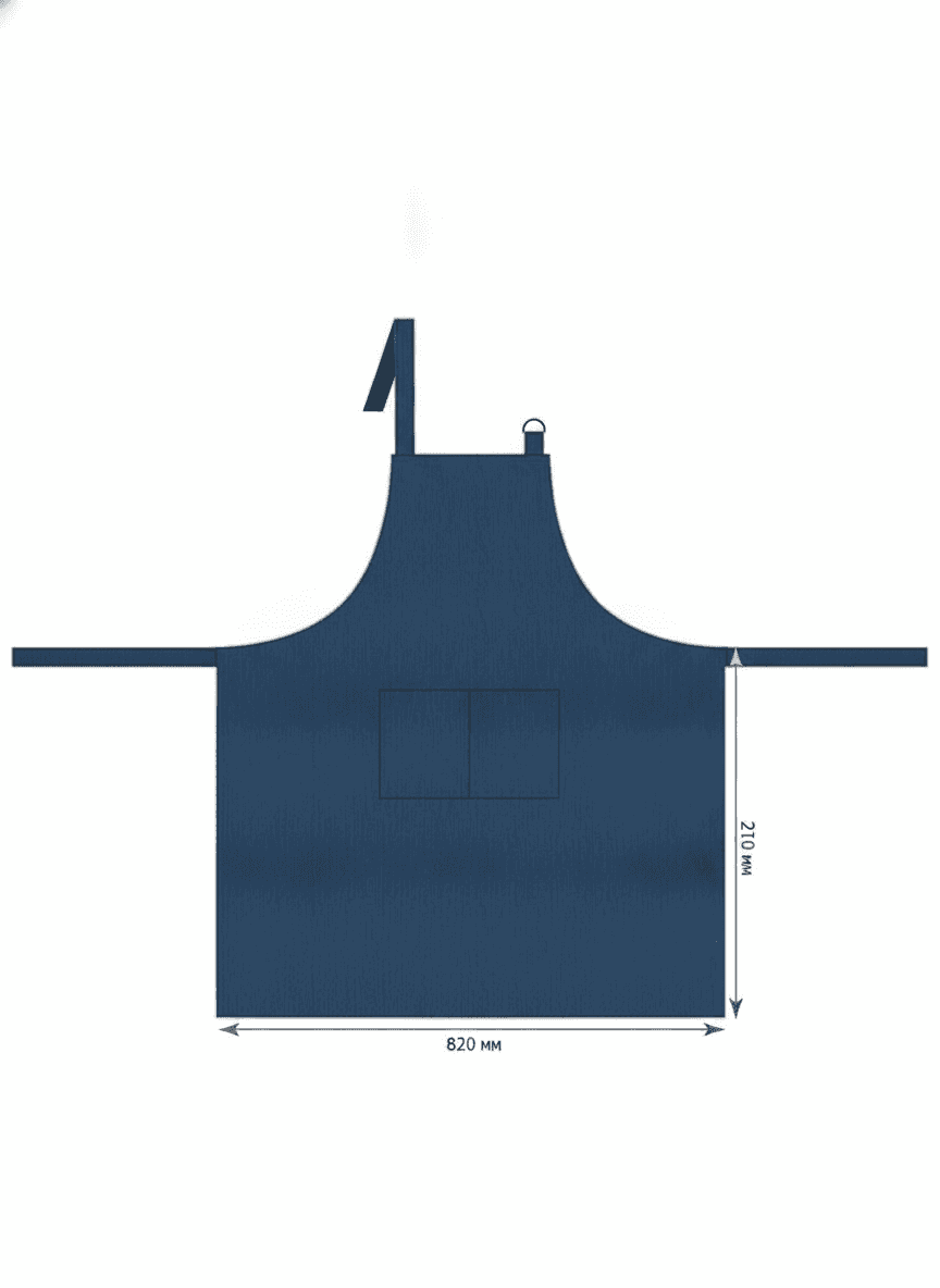 Black Gabardine Apron with Print