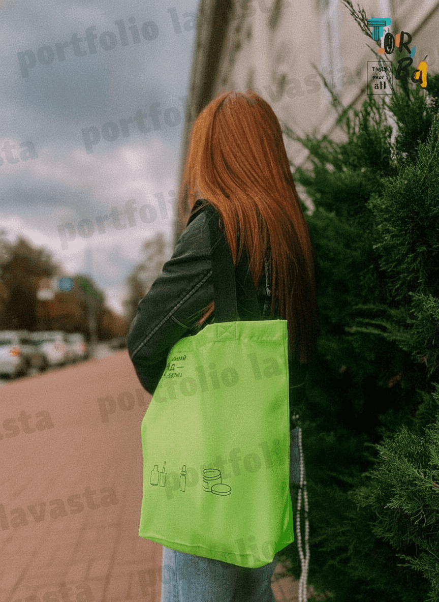 Heavyweight Cotton Lime Green Tote Bag