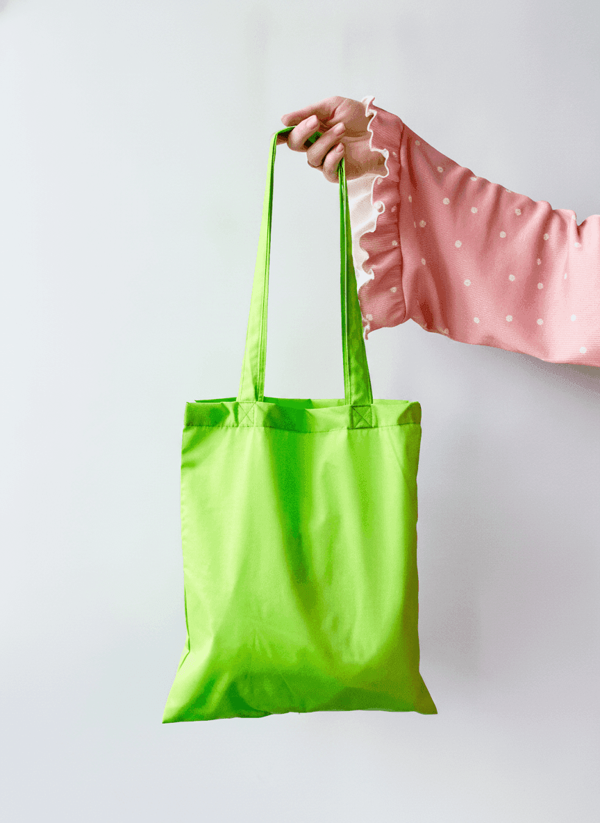 Light Green Calico Tote Bag
