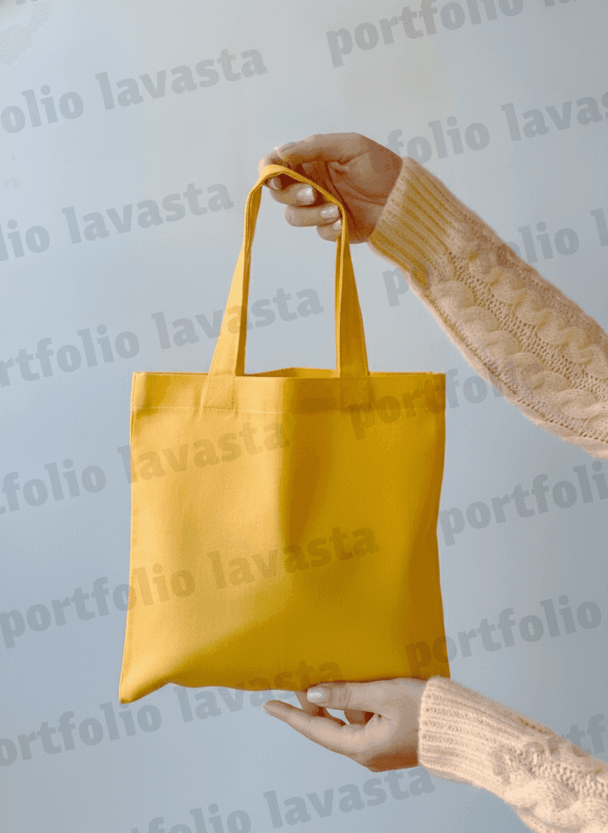 Small Yellow Lightweight Cotton Tote Bag