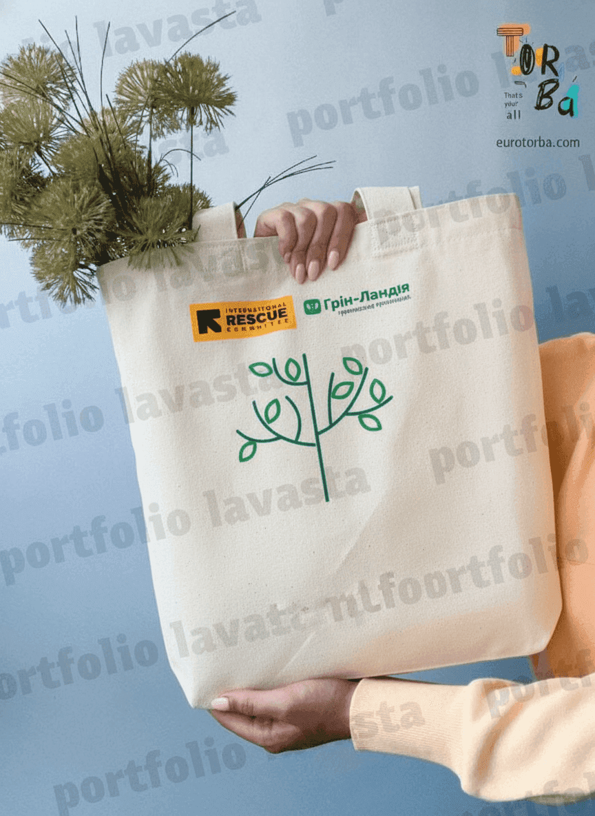 Two-Ply Cotton Tote Bag with Wide Handles