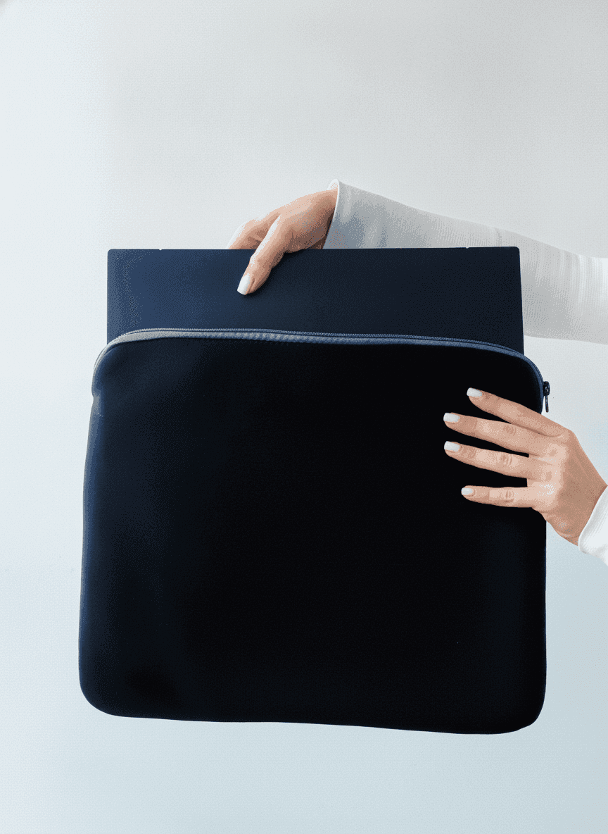 Black Soft Neoprene Cosmetic Pouch