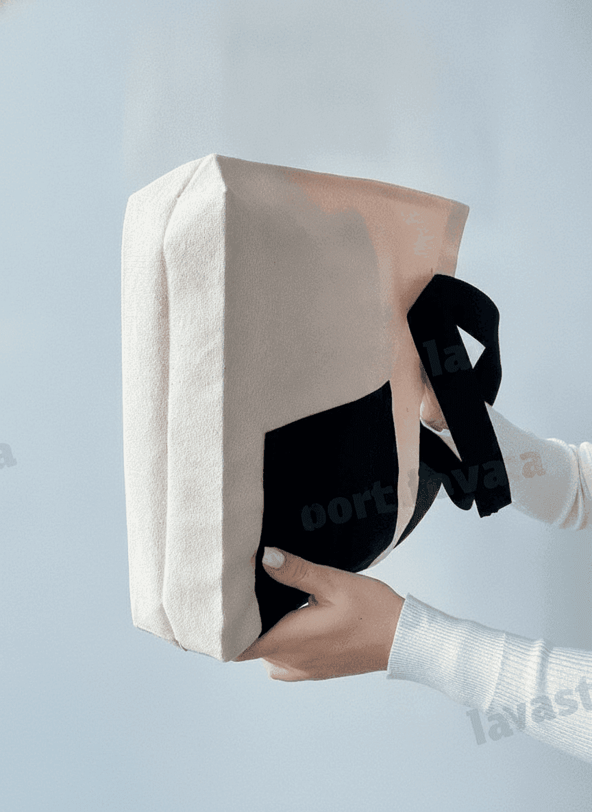 Light Beige Two-Ply Cotton Tote Bag