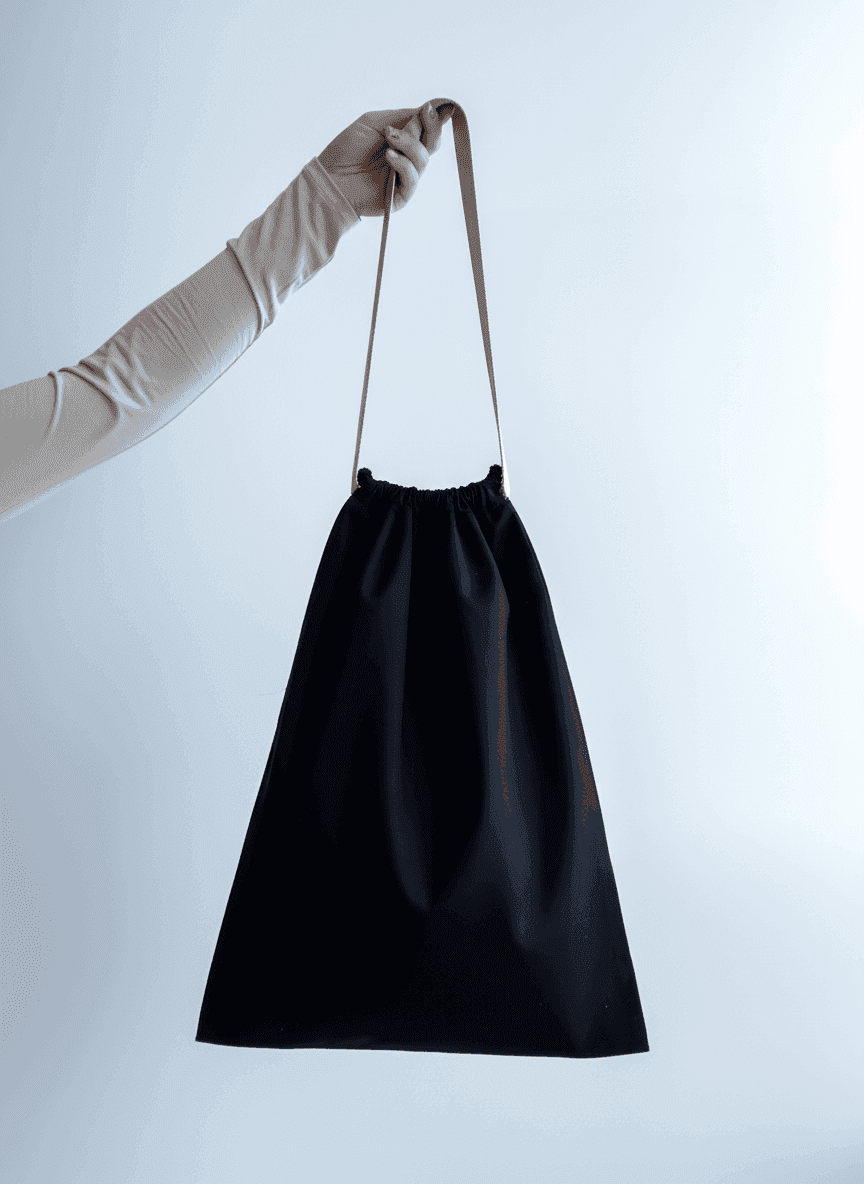 Вертикальний шопер із саржі, довга ручка для покупок