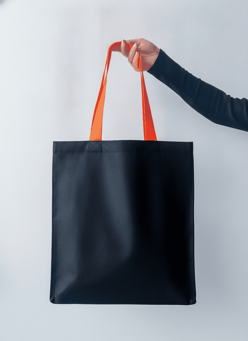 Gusseted Heavy Cotton Tote Bag, Long Handles