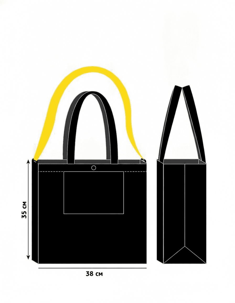 Jute tote bag with handles and long strap